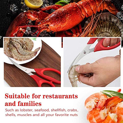 Kitchen Seafood Scissors for Crab Legs, 4 Pack Crab Leg Scissors Lobster Shell Cracker, Lobster Shrimp Crayfish Crawfish Scissors Fish Scissors, Seafood Crab Legs Crackers and Tools