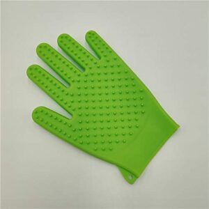 zj double sided pet grooming glove - gentle deshedding brush glove - efficient pet hair remover mitt,perfect for dog & cat with long & short fur