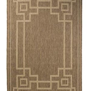 Furnish my Place Outdoor Collection Oriental Area Rug - 5 ft. 3 in. x 7 ft. 6 in. Neutral, Transitional Water Proof Rug for Living Room, Garden, Patio