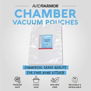 Avid Armor – Chamber Machine Pouches, Pre-Cut Chamber Vacuum Sealer Bags, Heavy Duty Seal Pouch, BPA-Free Chamber Sealer, 10 x 13 inches, Pack of 250 Vacuum Chamber Pouches