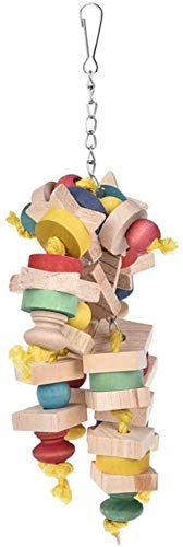 Litewoo Large Bird Parrot Toys, Colorful Bite Wood Block for Medium Large Parakeet Cockatiel Budgie Cockatoo Macaw Conures African Grey Parrot（B）