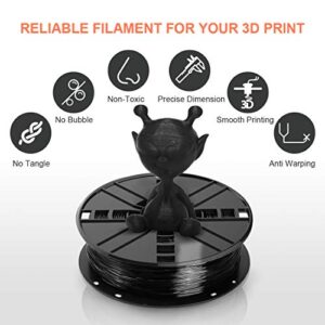 NOVAMAKER TPU Filament 1.75mm, Black Flexible TPU 3D Printer Filament with 20g Cleaning Filament, 2.0lbs Spool, Dimensional Accuracy +/- 0.05mm, 95A Soft TPU Black