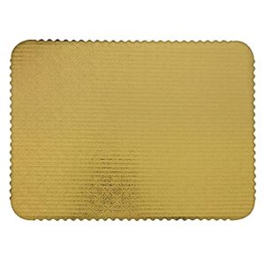 o'creme gold-top scalloped rectangular cake and pastry board 3/32 inch thick, 14 inch x 18 inch (half-sheet size) - pack of 10