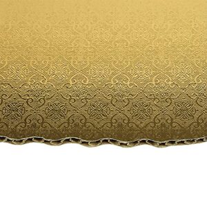 O'CREME Gold-Top Scalloped Rectangular Cake and Pastry Board 3/32 Inch Thick, 14 Inch x 18 Inch (Half-Sheet Size) - Pack of 10