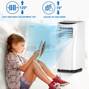 Toolsempire 8000BTU Portable Air Conditioner Cools Up to 230 Sq,Freestanding AC Cooling Unit Compact Room Cooler with Dehumidifier&Fan,Remote Control,Included Window Mount Kit