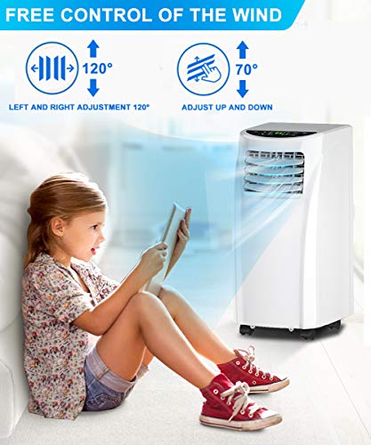 Toolsempire 8000BTU Portable Air Conditioner Cools Up to 230 Sq,Freestanding AC Cooling Unit Compact Room Cooler with Dehumidifier&Fan,Remote Control,Included Window Mount Kit