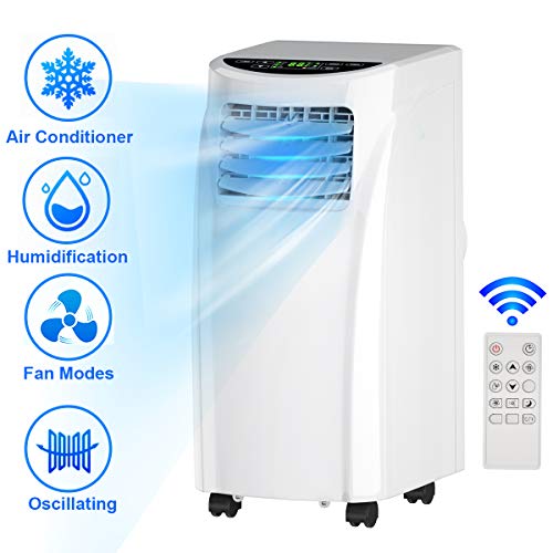 Toolsempire 8000BTU Portable Air Conditioner Cools Up to 230 Sq,Freestanding AC Cooling Unit Compact Room Cooler with Dehumidifier&Fan,Remote Control,Included Window Mount Kit