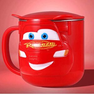 Everyday Delights Lightning McQueen Red Stainless Steel Insulated 3D Cup with Lid, 250ml