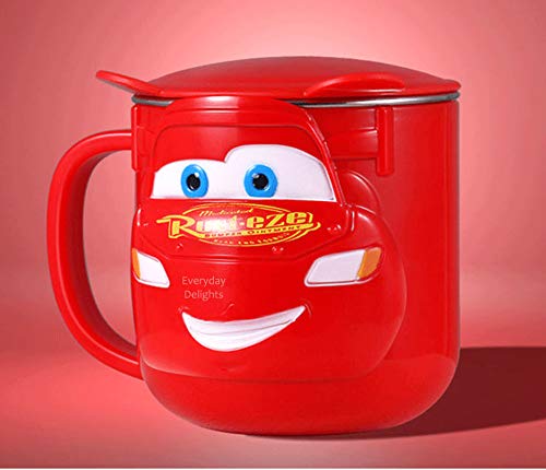 Everyday Delights Lightning McQueen Red Stainless Steel Insulated 3D Cup with Lid, 250ml