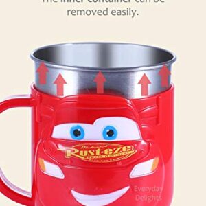 Everyday Delights Lightning McQueen Red Stainless Steel Insulated 3D Cup with Lid, 250ml