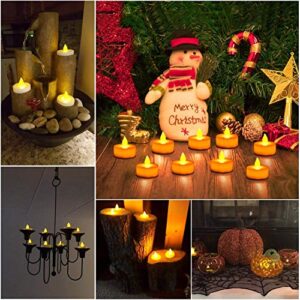 Tea Lights 150 Hours Pack of 12 Realistic Flickering Bulb Battery Operated led Tea Lights Candles for Wedding,Halloween,Christmas,Valentine's Day Electric Tea Lights in Warm Yellow