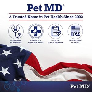 Pet MD Dog Breath Freshener Dental Wipes for Dogs - Tartar and Plaque Remover for Teeth Cleaning - Fresh Apple & Mint Scent Bad Breath Treatment for Dogs - 100 Count