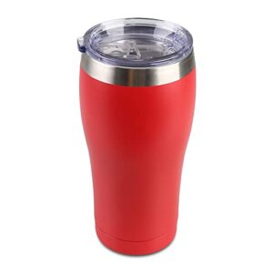 tahoe trails 20 oz insulated stainless steel tumbler with slider lid, vacuum insulated double wall coffee travel mug cup, great for cold or hot drinks, red