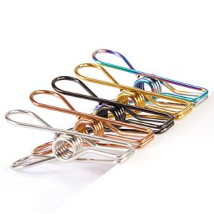 chip clips bag clips food clips - 28 pack assorted colors utility clips heavy duty stainless steel wire chip bag clips for kitchen bread open bags snack bags food storage bags