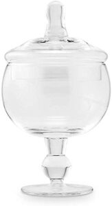 weddingstar small glass apothecary candy jar - footed globe bowl with lid