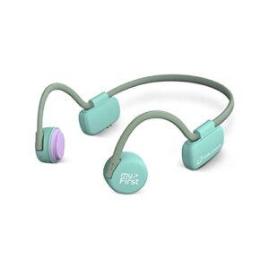 myfirst bone conduction headphone wireless - open ear design official headphones with bluetooth wireless ipx6 flexible waterproof for kids/adults (green)