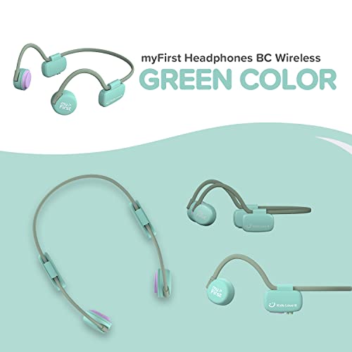 myFirst Bone Conduction Headphone Wireless - Open Ear Design Official Headphones with Bluetooth Wireless IPX6 Flexible Waterproof for Kids/Adults (Green)