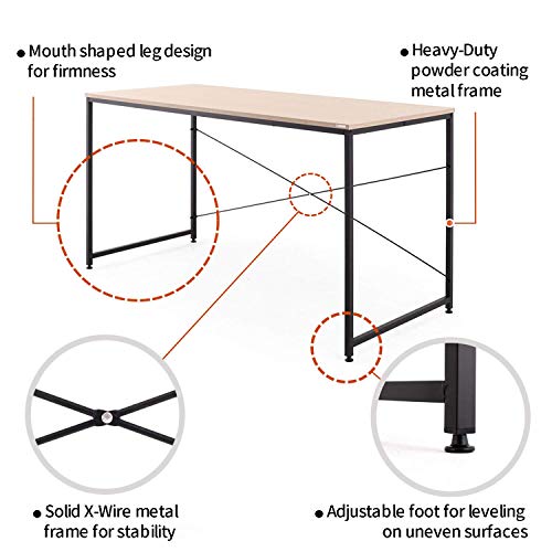 Alpha Series Multipurpose Desk 1260, Oak/Black 47.2 Inch