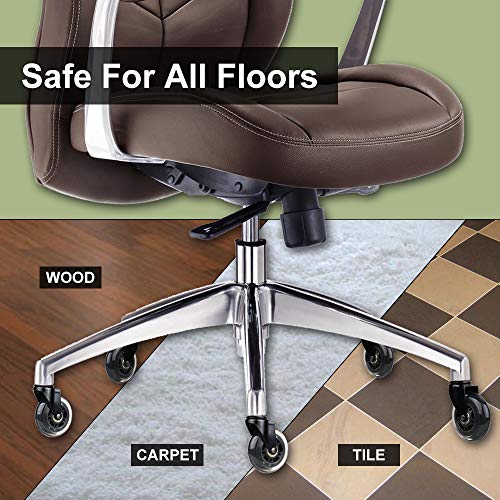 Upgrade 2.5" Chair Caster Replacement Wheel for Hardwood Floor and Carpet, Heavy Duty Universal Floor Safe Caster Set of 5,Rubber Wheels Office Chair to Replace Office Chair mats,fits 98% Chairs