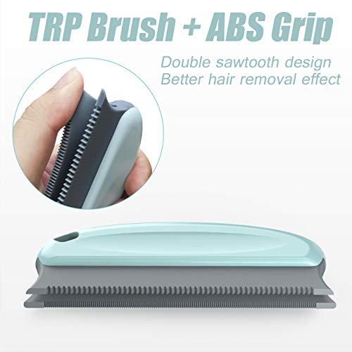 Meteou Pet Hair Cleaning Remover Brush | Pet Hair Detailer with Handle | Cat and Dog Hair Lint Remover Brush for Cars Furniture Carpet Sofa Clothes Beds Couches Blinds Chairs LtBlue