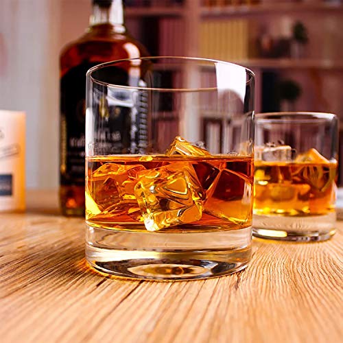 DeeCoo 4 Pack Whiskey Glasses 10 OZ Scotch Glasses Old Fashioned Whiskey Glasses/Style Glassware for Bourbon/Rum glasses/Tumbler Whiskey Glasses, Clear