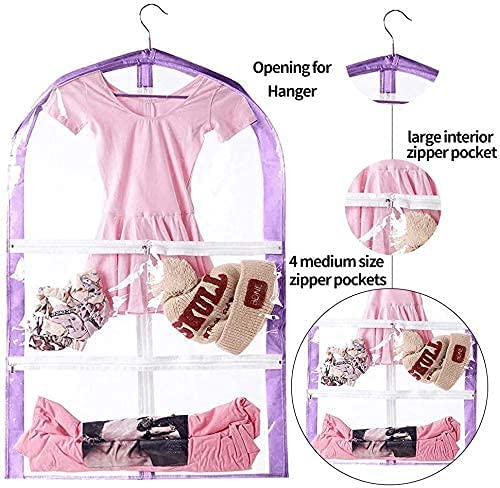 Clear Kids Dance Costume Garment Bag,3 Pack Garment Bags for Hanging Clothes,Garment Bag for Travel Storage,Dress Up Storage Bag for Children Girls