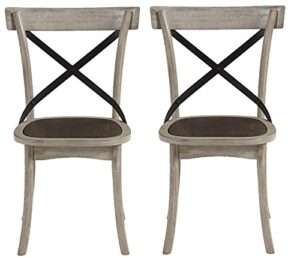 progressive furniture winslet x-back dining chair set of 2, gingerbread/white