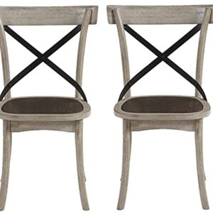 Progressive Furniture Winslet X-Back Dining Chair Set of 2, Gingerbread/White