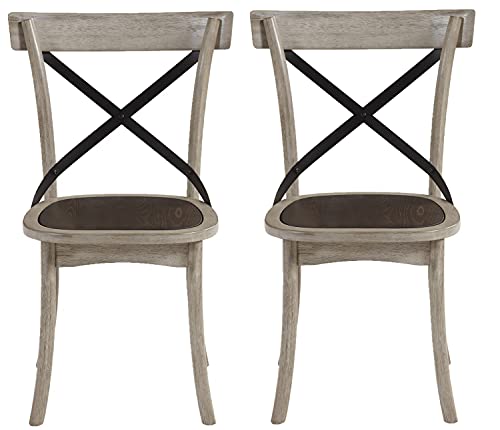 Progressive Furniture Winslet X-Back Dining Chair Set of 2, Gingerbread/White