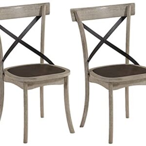 Progressive Furniture Winslet X-Back Dining Chair Set of 2, Gingerbread/White