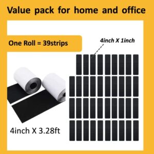 Hook and Loop Tape with Adhesive, Large Hook and Loop Sheets (4inch), Heavy Duty Industrial Strength Interlocking Tape for Office and Home (3.28ft Long)