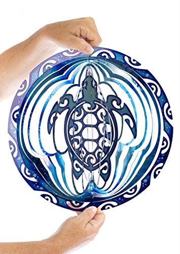 VP Home Tribal Turtle Kinetic Wind Spinners for Yard and Garden Wind Spinner Outdoor Metal Large Hanging Turtle Decor 3D Garden Art Wind Sculpture Spinners Kinetic Art Lawn Ornaments,12 inchW x 15 inchH
