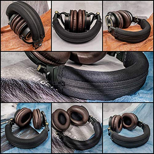 TRANSTEK ATH M50X Headband Cover - Also Compatible with ATH M50, M40X, M40, Cloud 2, Cloud Pro, Cloud Alpha, G PRO X, HS50, HS60, HS70 Headphones (Black)