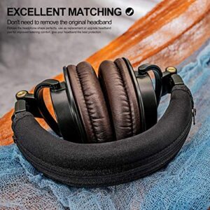 TRANSTEK ATH M50X Headband Cover - Also Compatible with ATH M50, M40X, M40, Cloud 2, Cloud Pro, Cloud Alpha, G PRO X, HS50, HS60, HS70 Headphones (Black)