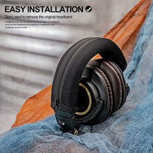 TRANSTEK ATH M50X Headband Cover - Also Compatible with ATH M50, M40X, M40, Cloud 2, Cloud Pro, Cloud Alpha, G PRO X, HS50, HS60, HS70 Headphones (Black)