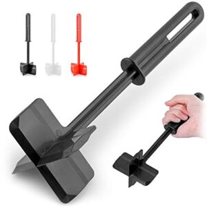 simple craft meat chopper - premium meat masher, ground beef masher, & hamburger chopper utensil - perfect for turkey, mashed potato, baking, cooking & more (black)