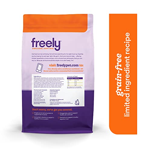 Freely Limited Ingredient Diet, Natural Cat Food Grain Free Dry Cat Food, Rabbit Recipe, 3lb bag