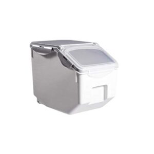 yarnow rice storage containers rice storage bin dog food containers for rice grain cereal oatmeal sugar nuts beans (size s, grey)