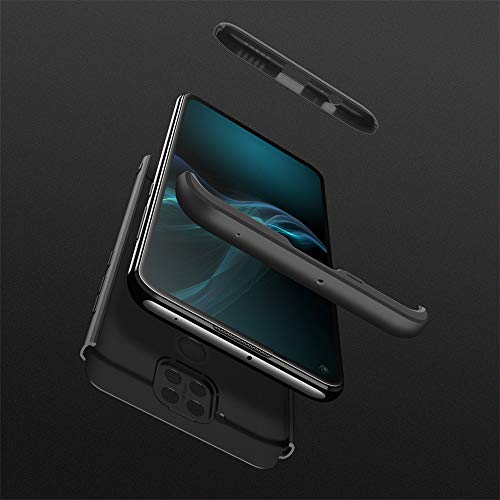 LEMAXELERS Redmi Note 9 Case Ultra Thin 3 in 1 360 Degree Full Body Case Premium Slim Shockproof Hard PC Plastic Anti-Scratch Bumper Cover for Xiaomi Redmi Note 9 / Redmi 10X 4G 3 in 1 Black AR