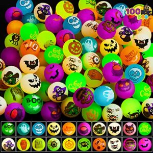 joyin 100 halloween theme, glow in the dark bouncing balls, 20 designs for halloween party supplies, trick or treating goodies