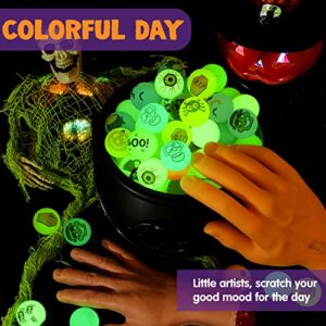 JOYIN 100 Halloween Theme, Glow in The Dark Bouncing Balls, 20 Designs for Halloween Party Supplies, Trick or Treating Goodies