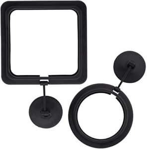oiiki 2 pack fish feeding ring, aquarium fish floating food feeder, square shape with suction cup(black)