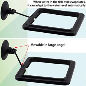 OIIKI 2 Pack Fish Feeding Ring, Aquarium Fish Floating Food Feeder, Square Shape with Suction Cup(Black)