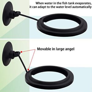 OIIKI 2 Pack Fish Feeding Ring, Aquarium Fish Floating Food Feeder, Square Shape with Suction Cup(Black)