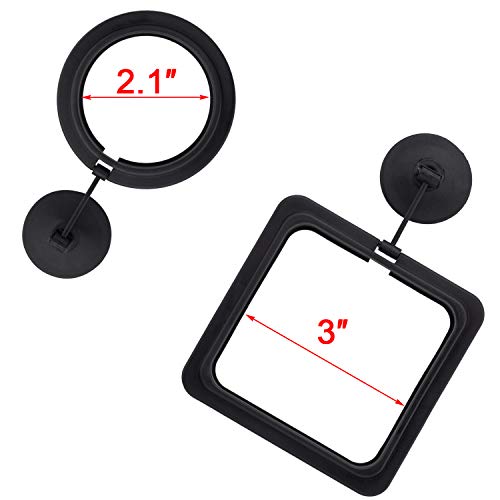 OIIKI 2 Pack Fish Feeding Ring, Aquarium Fish Floating Food Feeder, Square Shape with Suction Cup(Black)