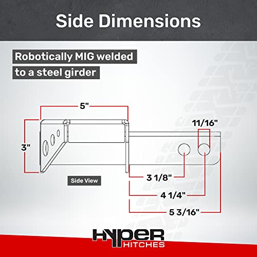 Hyper Hitches 12" Hitch Step Model # HS-12 | Hitch Step | Truck Hitch Step 100% Made in The USA | Rear Bumper Guard Protector | with Built in Stabilizer (2" Receiver)