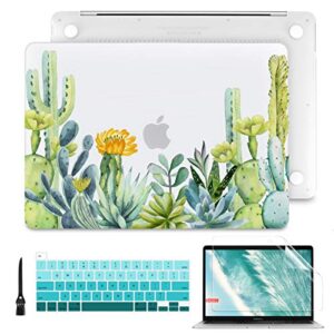 batianda laptop case for macbook pro 13 inch 2022 m2 chip 2021 2020 a2338 m1 a2289 a2251 model,hard shell case with keyboard cover & screen protector for newest mac pro 13 with touch bar, cactus