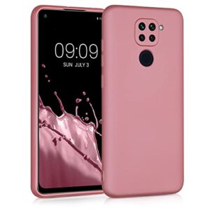 kwmobile tpu case compatible with xiaomi redmi note 9 - case soft slim smooth flexible protective phone cover - metallic rose gold
