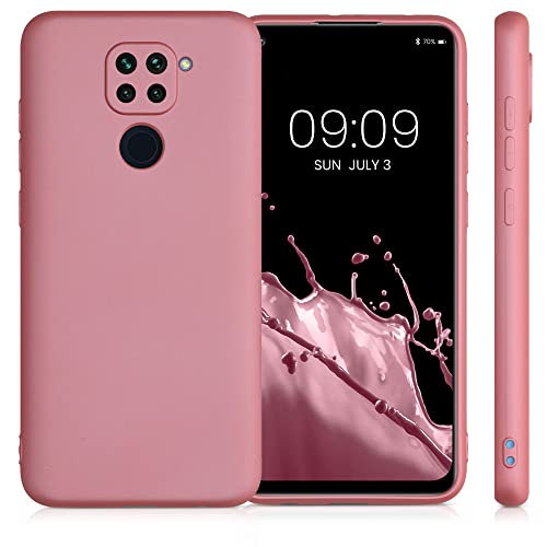 kwmobile TPU Case Compatible with Xiaomi Redmi Note 9 - Case Soft Slim Smooth Flexible Protective Phone Cover - Metallic Rose Gold