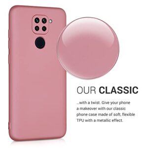 kwmobile TPU Case Compatible with Xiaomi Redmi Note 9 - Case Soft Slim Smooth Flexible Protective Phone Cover - Metallic Rose Gold